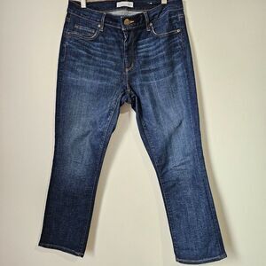 EUC ANN TAYLOR LOFT MADE AND LOVED CURVY KICK CROP JEANS SIZE 10 /30